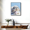 Grey Lop Bunny with Pink Striped Easter Egg Canvas Wall Art