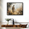 Inspirational Jesus Shepherd Canvas Wall Art, Jesus and Lamb Wildflower Meadow Vintage Oil Painting Style Religious Poster