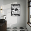 Black And White Highland Cow With Glasses In Bubble Bathtub Canvas Wall Art Funny Farmhouse Bathroom Wall Decor