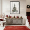 Rustic Christmas Tree Framed Wall Art Wooden Plank Farmhouse Print