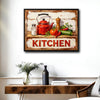 Red Kettle Rustic Kitchen Canvas Wall Art