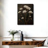 Antique Moody White Wildflower Wall Art, Dark Floral Still Life Canvas Print, Framed Wall Decor for Living Room Bedroom