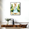 Watercolor Mother Baby Bunny Easter Garden Canvas Wall Art