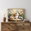 Easter Bunny Canvas Wall Art, Cute Rabbit and Easter Eggs Painting Prints, Vintage Farmhouse Spring Animal Picture, Modern Framed Easter Wall Decor for Bedroom, Living Room, Bathroom, Office