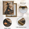 Gothic Blonde Witch Pumpkin Canvas Print, Vintage Autumn Witch Halloween Forest Wall Art