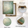 2 Piece Neutral Emerald Green Blended Abstract Canvas Prints Distressed Texture Japandi Minimalist Contemporary Wall Art