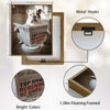 Funny English Bulldog On Toilet Reading Newspaper Wall Art, Quirky Dog Bathroom Canvas Print, Humorous Pet Restroom Wall Decor