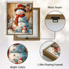 Vintage Big and Little Snowmen Rustic Christmas Framed Wall Art