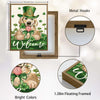 St Patricks Day Golden Retriever Welcome Canvas Wall Art