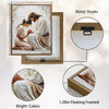 Inspirational Prayer Canvas Wall Art, Jesus Kneeling With Praying Woman Neutral Palette Impasto Religious Poster