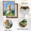 Golden Bunny Easter Egg Bluebell Flowers Butterflies Canvas Wall Art