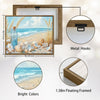 Beach Seashell & Message Bottle Canvas Print, Coastal Horizontal Wall Art