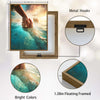 Jesus Reaching Hand Saving Peter On Water Framed Canvas Wall Art, Christian Sea Miracle Religious Faith Home Decor Print