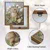 Vintage Lop Bunny White Rose Flower Wreath Canvas Wall Art