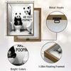 Two Pandas Are You Pooping Funny Quote Canvas Wall Art Black White Panda Bathroom Restroom Wall Decor