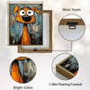 Abstract Orange Funny Dog Canvas Wall Art, Whimsical Big Eyed Cartoon Dog Painting, Modern Graffiti Style Pet Wall Decor for Living Room Bedroom