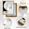 2 Piece Modern 3D Shadow Geometric Canvas Prints White Black Gold Cube Circle Shape Contemporary Minimalist Wall Art