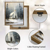 Snowy Winter Church Framed Wall Art Vintage Oil Painting Christmas Print