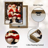 Funny Santa On Toilet Snow Scene Framed Wall Art Christmas Bathroom Decoration
