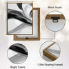 2 Piece Modern Grey Black Fluid Wave Abstract Canvas Prints Translucent Silk Ribbon Contemporary Neutral Wall Art