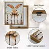 Peeking Bunny White Fence Wildflower Canvas Wall Art