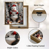 Snowman in Santa Hat Reading Newspaper On Toilet Christmas Framed Wall Art