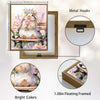Watercolor Lop Bunny Flower Crown Rose Garden Bench Canvas Wall Art