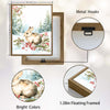 Winter Bunny Framed Wall Art Watercolor Snow Forest Rabbit Christmas Farmhouse Print