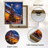 Christmas Town Street Night Fireworks Framed Wall Art Christmas Decoration