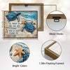 Coastal Sea Turtle Starfish Couple Wall Art with Love Quote