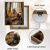 Autumn Woodland Jesus and Muddy Lamb Framed Canvas Wall Art, Religious Spiritual Farmhouse Home Wall Decor