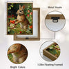 Vintage Brown Bunny Red Tulip Wildflower Garden Canvas Wall Art