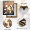 Three Bunnies Floral Meadow Canvas Art