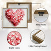 Valentine's Day Pink Red Layered Heart Canvas Wall Art, Romantic 3D Textured Love Heart Framed Canvas Print, Bedroom Couple Wall Decor