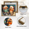 Whimsical Laughing Elderly Women Cocktail Canvas Print, Happy Old Best Friends With Dog Wall Art