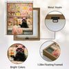Funny Black Cat Bath Canvas Art | Whimsical Bathroom Wall Decor
