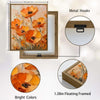 Textured Orange Poppy Flower Canvas Wall Art, Abstract Floral Impasto Oil Painting Print, Neutral Warm Tone Home Decor for Living Room Entryway