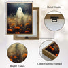 Vintage Ghost Pumpkin Field Halloween Framed Wall Art Print