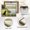 Vintage Black Labrador Lake Landscape Framed Wall Art Print