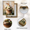 Bunny in Terracotta Pot Wildflowers Easter Egg Canvas Wall Art