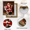 Funny Santa On Toilet Framed Wall Art Christmas Bathroom Decoration