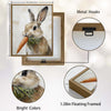 Vintage Bunny Eating Carrot Neutral Canvas Wall Art