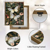 Moody Dark Garden Canvas Poster, Antique‑Style Moth Butterflies Bees Wildflower Artwork for Living Room Bedroom Wall Decor