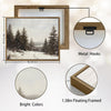 Antique Winter Forest Landscape Wall Art, Snowy Pine Tree Canvas Print, Framed Wall Decor for Living Room Bedroom