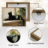 Vintage Black Cat Window Sill Framed Wall Art Print