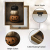 Vintage Stacked Pumpkin Jack‑O‑Lantern Halloween Framed Wall Art Print