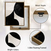 Set of 2 Black & Off White Textured Abstract Neutral Canvas Wall Art