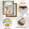 Mediterranean Ocean Window Still Life Canvas Wall Art Floral Quote Summer Home Decor