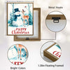 Merry Christmas Watercolor Canvas Print, Snowman Reindeer Bird Winter Forest Scene Holiday Wall Art