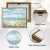 Wildflower Beach Dunes Ocean Canvas Print, Coastal Sailboat Horizontal Wall Art